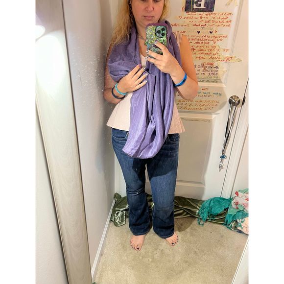 COPY - ❤️🧣BEAUTIFUL DESIGNER SCARF🧣❤️INFINITY LONG EUC GIFT Purple Violet - Picture 3 of 6